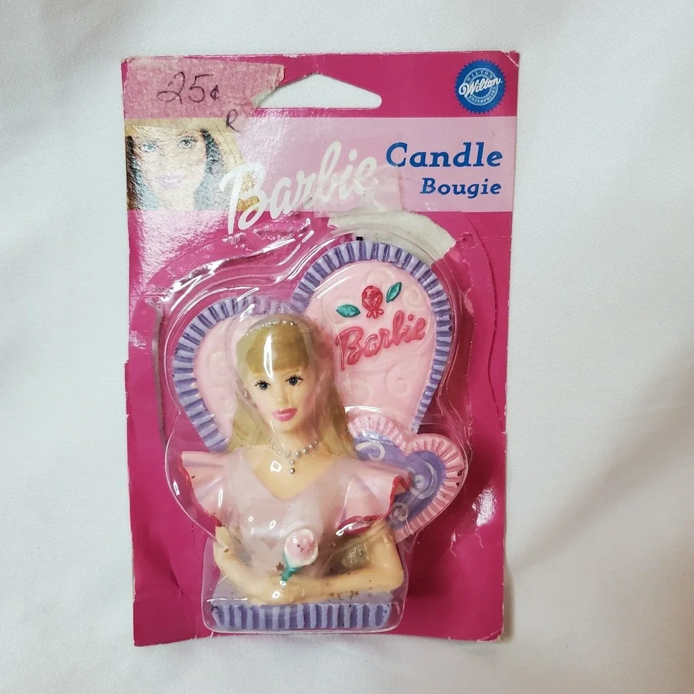 Barbie Candle Mattel Pink Purple Vintage Birthday Used In Box